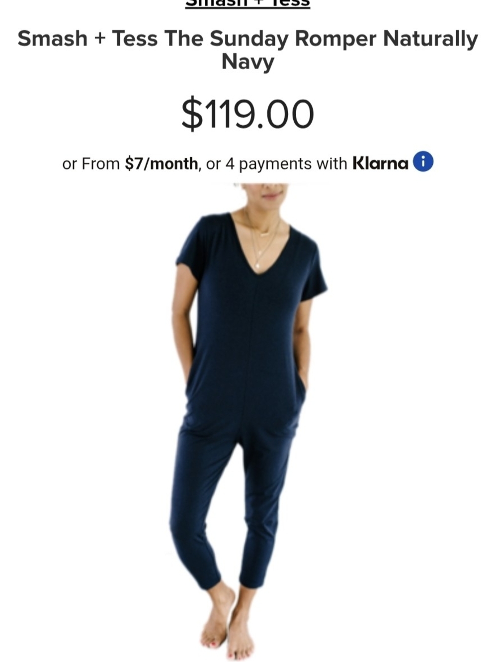 Smash + Tess Sunday Romper in Navy Size Small